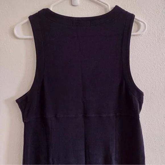 Vintage Eddie Bauer Dress Womens XS Cotton Stretchy Black Maxi Sleeveless - Picture 4 of 8